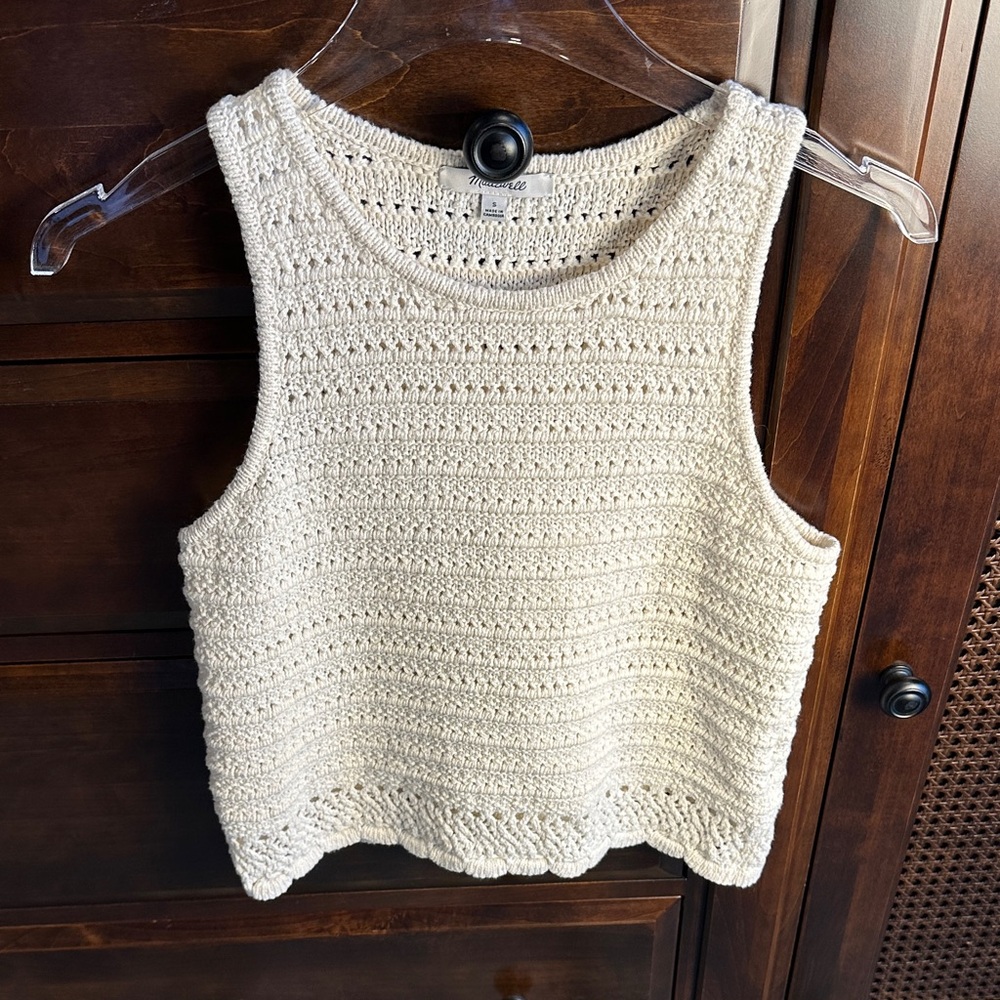 MADEWELL Kellen Crocheted Top Cream SIZE SMALL EUC